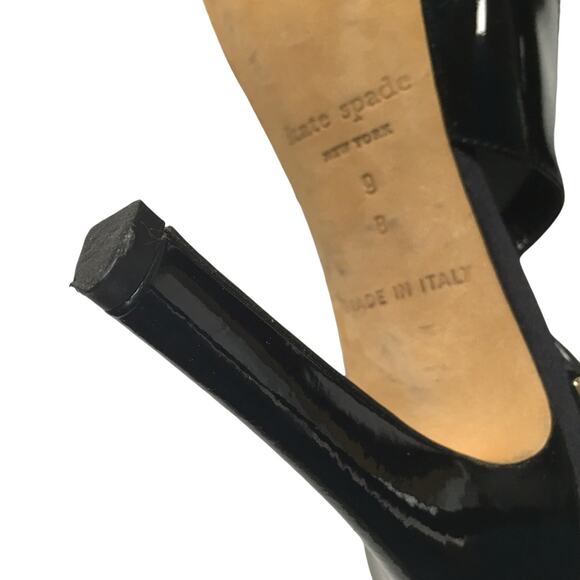 Kate Spade Heels Slingback Black Open Toe Stiletto Women's 9 High Heel Shoe - Picture 12 of 15